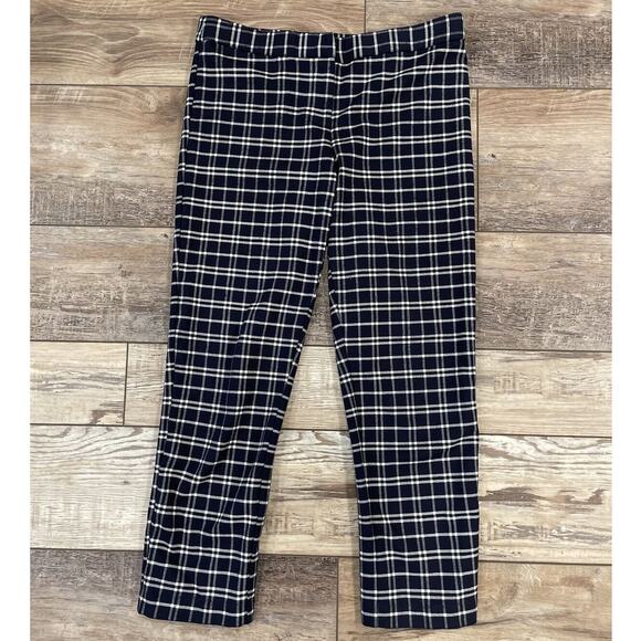 Amanda and Chelsea Navy Blue Plaid Trouser Pant Size 10 - Picture 1 of 7